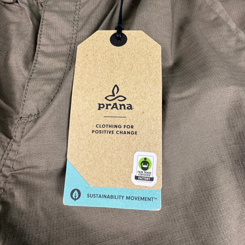 Prana Double Peak Pant Womens 10 Mud Brown Cargo Mid Rise Lightweight NWT - Picture 5 of 15